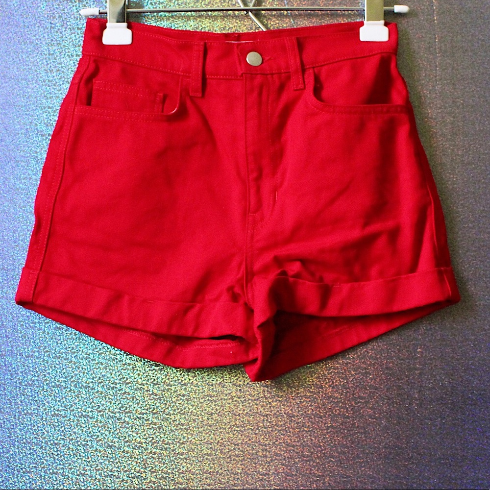 ✨ American Apparel Red High Waisted Shorts